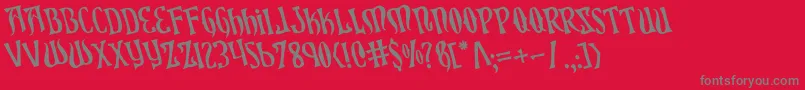 XiphosRotated Font – Gray Fonts on Red Background