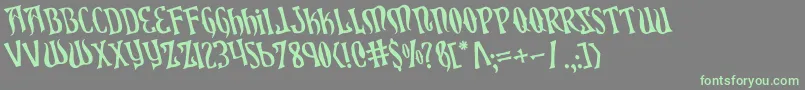 XiphosRotated Font – Green Fonts on Gray Background