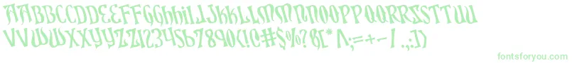 XiphosRotated Font – Green Fonts on White Background