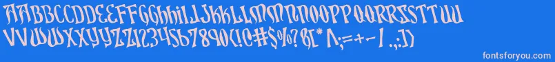 XiphosRotated Font – Pink Fonts on Blue Background