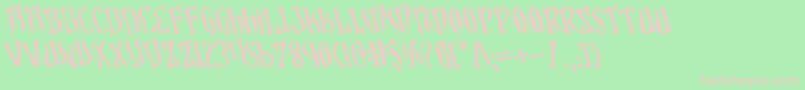 XiphosRotated Font – Pink Fonts on Green Background
