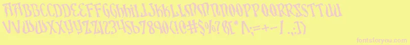 XiphosRotated Font – Pink Fonts on Yellow Background