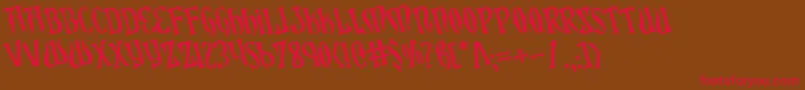 XiphosRotated Font – Red Fonts on Brown Background