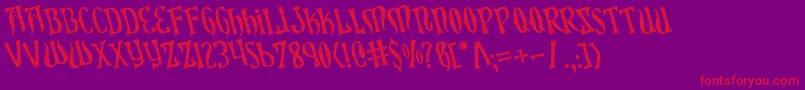 XiphosRotated Font – Red Fonts on Purple Background