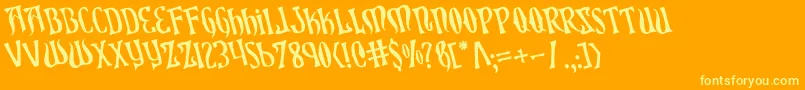 XiphosRotated Font – Yellow Fonts on Orange Background