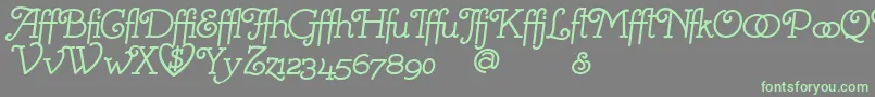 MistressScriptAlternates Font – Green Fonts on Gray Background