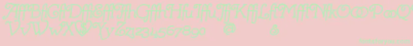 MistressScriptAlternates Font – Green Fonts on Pink Background