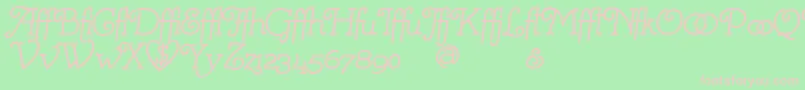 MistressScriptAlternates-Schriftart – Rosa Schriften auf grünem Hintergrund