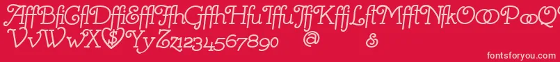 MistressScriptAlternates Font – Pink Fonts on Red Background