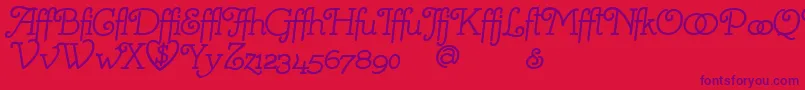 MistressScriptAlternates-fontti – violetit fontit punaisella taustalla