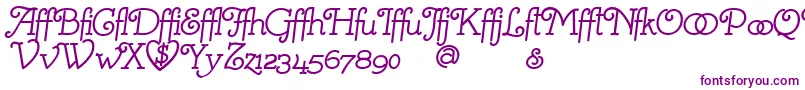 MistressScriptAlternates-Schriftart – Violette Schriften auf weißem Hintergrund