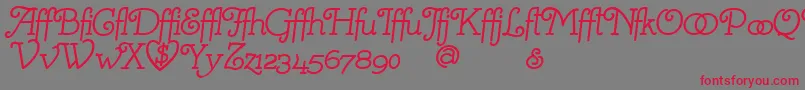 MistressScriptAlternates-Schriftart – Rote Schriften auf grauem Hintergrund