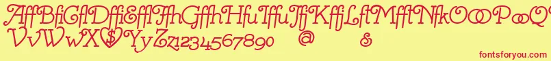 MistressScriptAlternates Font – Red Fonts on Yellow Background