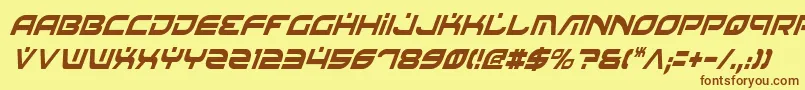 BattlefieldCondensedItalic Font – Brown Fonts on Yellow Background