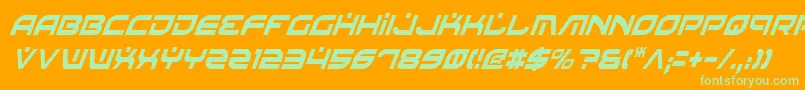 BattlefieldCondensedItalic Font – Green Fonts on Orange Background