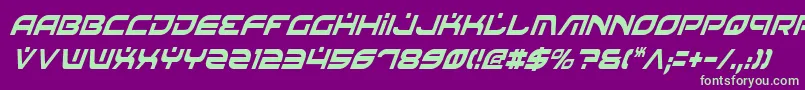 BattlefieldCondensedItalic Font – Green Fonts on Purple Background