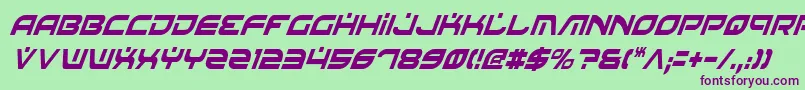 BattlefieldCondensedItalic Font – Purple Fonts on Green Background