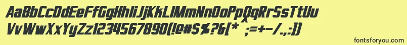 VirtucorpBoldItalic Font – Black Fonts on Yellow Background