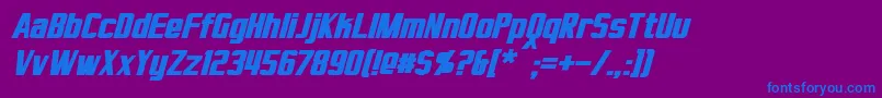 Czcionka VirtucorpBoldItalic – niebieskie czcionki na fioletowym tle