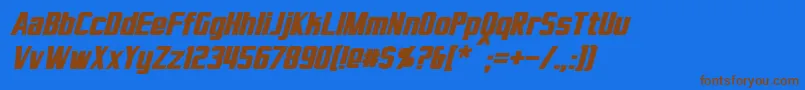 Шрифт VirtucorpBoldItalic – коричневые шрифты на синем фоне