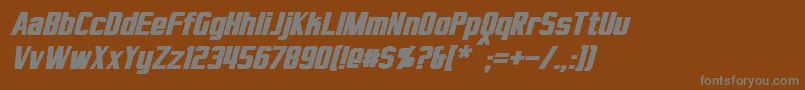 VirtucorpBoldItalic Font – Gray Fonts on Brown Background