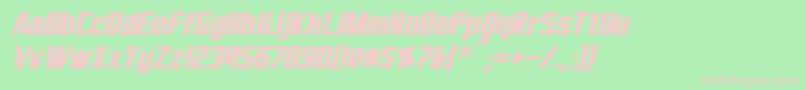 VirtucorpBoldItalic Font – Pink Fonts on Green Background