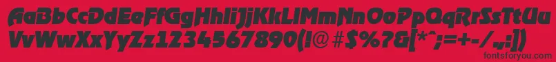 OnstageserialBlackItalic Font – Black Fonts on Red Background