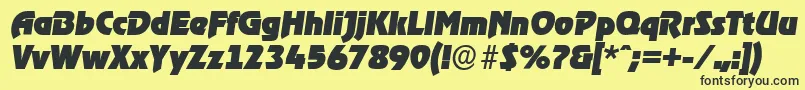 フォントOnstageserialBlackItalic – 黒い文字の黄色い背景