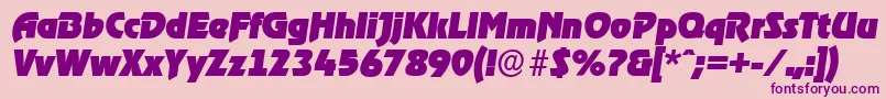 OnstageserialBlackItalic Font – Purple Fonts on Pink Background