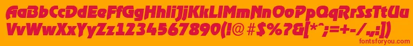 OnstageserialBlackItalic Font – Red Fonts on Orange Background