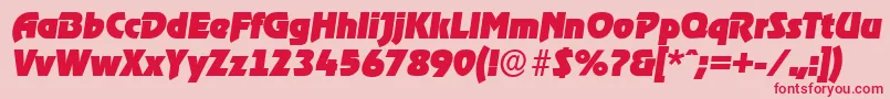 フォントOnstageserialBlackItalic – ピンクの背景に赤い文字