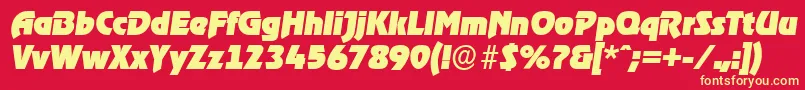 OnstageserialBlackItalic Font – Yellow Fonts on Red Background