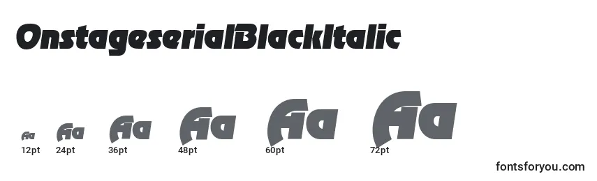 Размеры шрифта OnstageserialBlackItalic