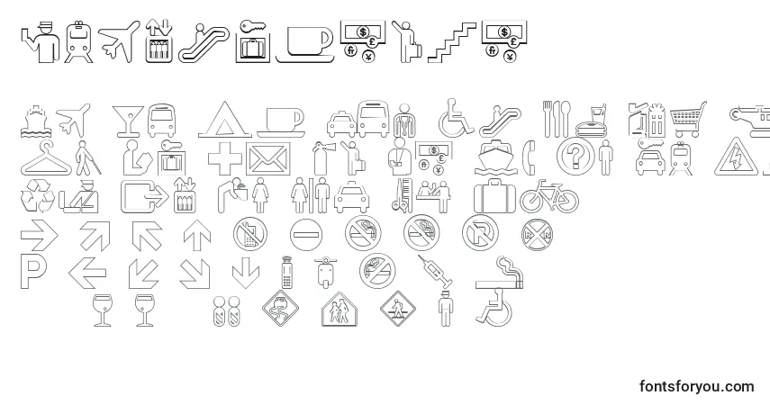 Schriftart Travelconso – Alphabet, Zahlen, spezielle Symbole