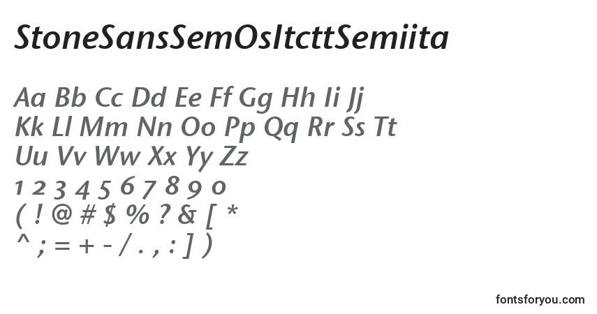 Czcionka StoneSansSemOsItcttSemiita – alfabet, cyfry, specjalne znaki