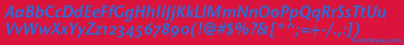 StoneSansSemOsItcttSemiita Font – Blue Fonts on Red Background