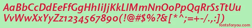 StoneSansSemOsItcttSemiita Font – Red Fonts on Green Background