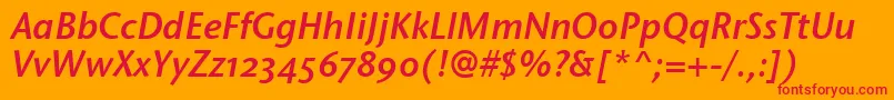 StoneSansSemOsItcttSemiita Font – Red Fonts on Orange Background