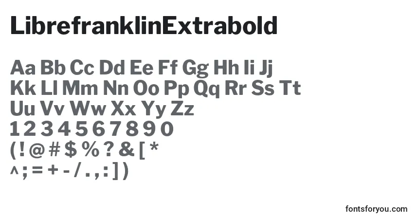 A fonte LibrefranklinExtrabold (90513) – alfabeto, números, caracteres especiais