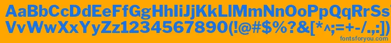 LibrefranklinExtrabold-Schriftart – Blaue Schriften auf orangefarbenem Hintergrund