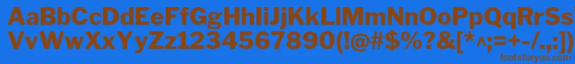LibrefranklinExtrabold Font – Brown Fonts on Blue Background
