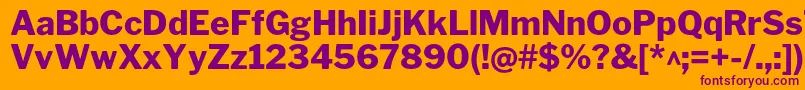 LibrefranklinExtrabold-Schriftart – Violette Schriften auf orangefarbenem Hintergrund
