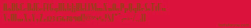 Czcionka Radioranchnf – brązowe czcionki na czerwonym tle