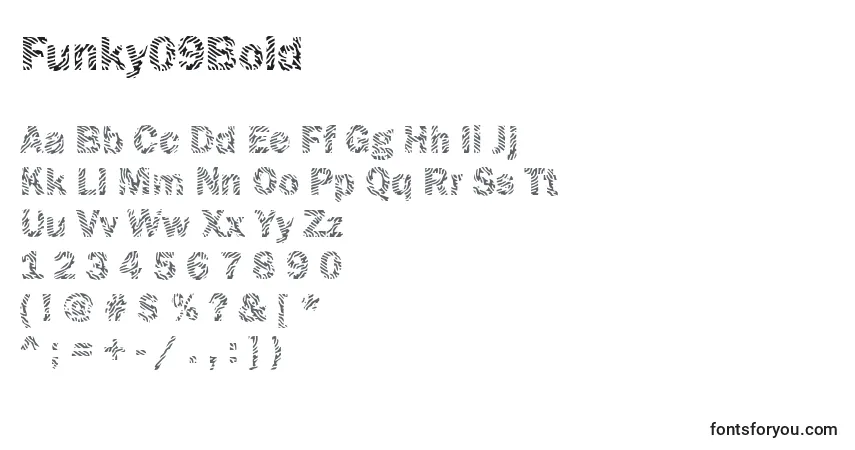 A fonte Funky09Bold – alfabeto, números, caracteres especiais
