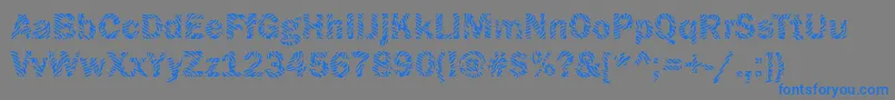 Funky09Bold-Schriftart – Blaue Schriften auf grauem Hintergrund