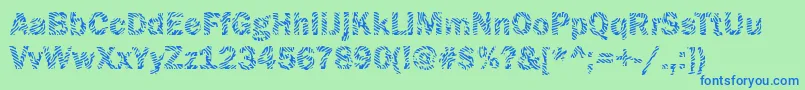 フォントFunky09Bold – 青い文字は緑の背景です。