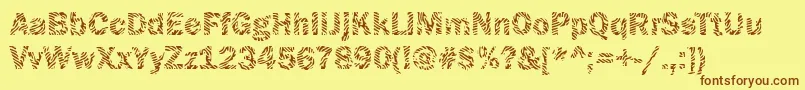 Funky09Bold Font – Brown Fonts on Yellow Background