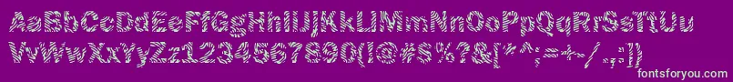 Funky09Bold-Schriftart – Grüne Schriften auf violettem Hintergrund