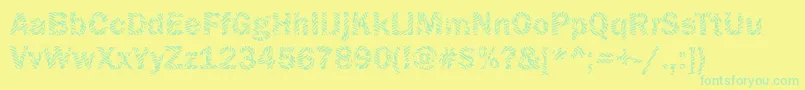 Funky09Bold-Schriftart – Grüne Schriften auf gelbem Hintergrund