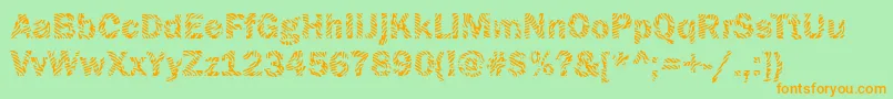 Fonte Funky09Bold – fontes laranjas em um fundo verde